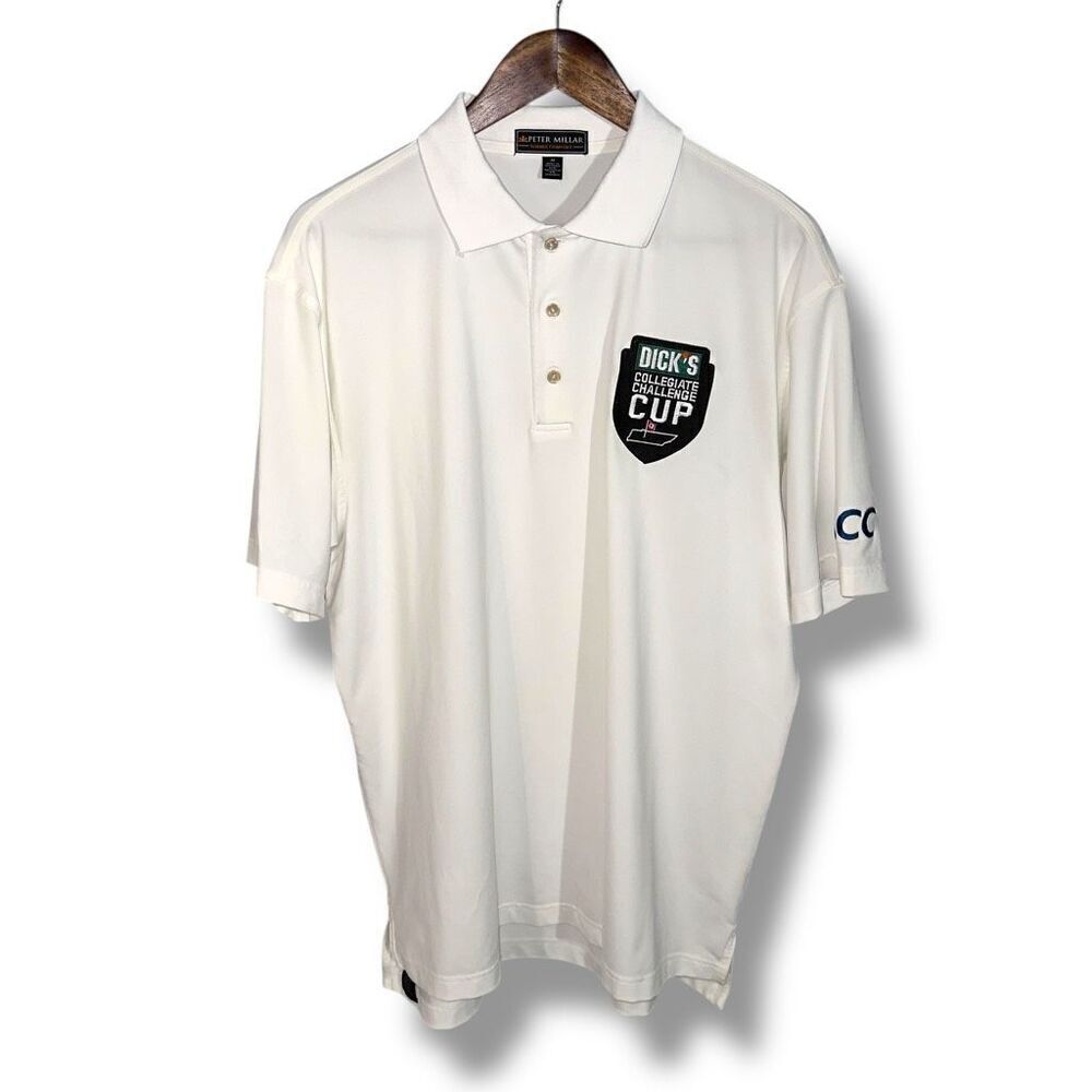 White Peter Millar Summer Comfort Dick’s Sporting Goods Golf Polo Shirt Sz M